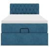 vidaXL Cadre de lit ottoman avec matelas bleu foncé 80x200 cm velours
