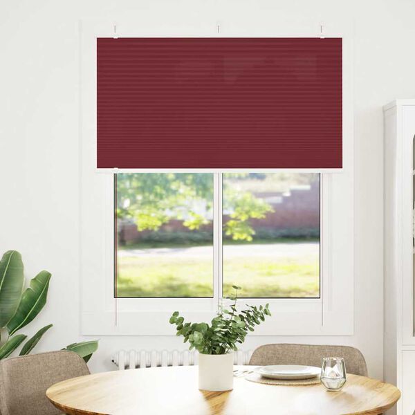 vidaXL Store pliss&eacute; rouge bordeaux 110x150 cm largeur du tissu 109,4cm