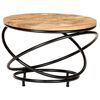 vidaXL Table basse Noir 60x60x40 cm Bois massif de manguier brut