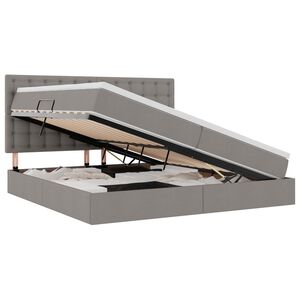 vidaXL Lit avec rangement et LED avec LED Taupe 200 x 200 cm Polyester