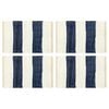 vidaXL Napperons 4 pcs Chindi Bande Bleu et blanc 30 x 45 cm