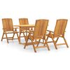 vidaXL Ensemble &agrave; manger de jardin 5 pcs Bois de teck massif