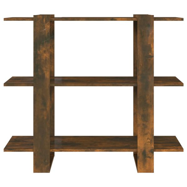 vidaXL Bibliothèque/Séparateur de pièce Chêne fumé 100x30x87 cm