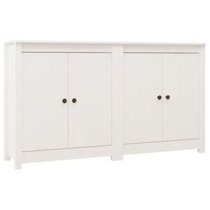 vidaXL Buffets 2 pcs blanc 70x35x80 cm bois massif de pin