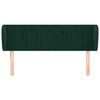 vidaXL T&ecirc;te de lit avec oreilles Vert fonc&eacute; 147x23x78/88 cm Velours