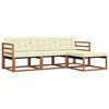 vidaXL Ensemble de canap&eacute;s d'ext&eacute;rieur 4 pcs Naturel et Cr&egrave;me