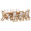 vidaXL Ensemble &agrave; Manger de jardin 7pcs bois d'acacia solide textil&egrave;ne