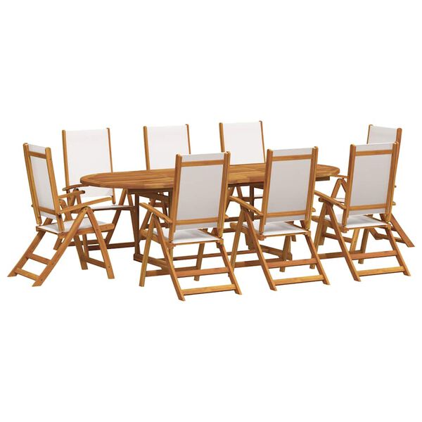 vidaXL Ensemble &agrave; Manger de jardin 7pcs bois d'acacia solide textil&egrave;ne