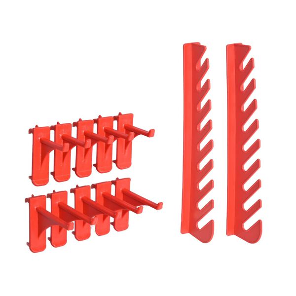 vidaXL Kit de bacs de stockage et panneaux muraux 39 pcs Rouge et noir