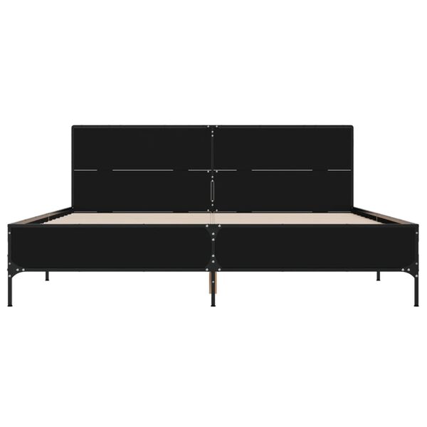 vidaXL Cadre de lit sans matelas noir 140x190 cm