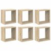 vidaXL &Eacute;tag&egrave;res cube murales 6 pcs Ch&ecirc;ne sonoma 26x15x26 cm