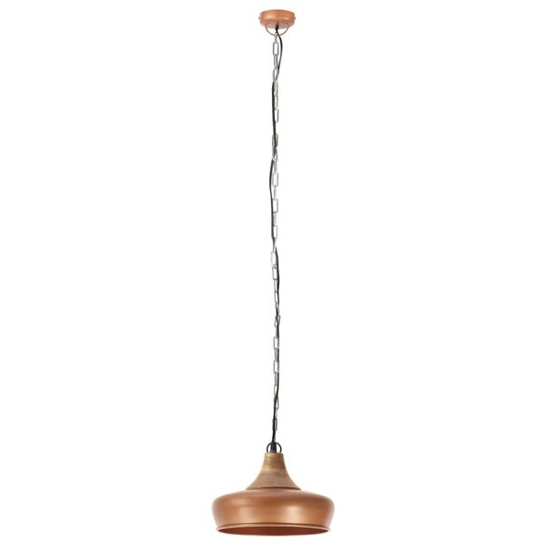 vidaXL Lampe suspendue industrielle Cuivre Fer et bois solide 26cm E27