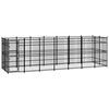 vidaXL Chenil d'ext&eacute;rieur pour chiens Acier 12,9 m&sup2;