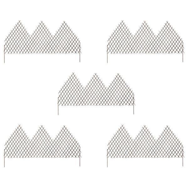 vidaXL Cl&ocirc;tures en treillis de jardin 5 pcs 170x105 cm Saule