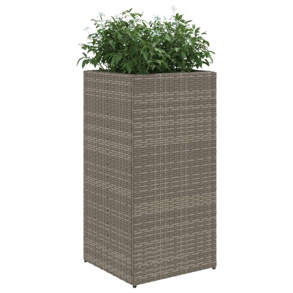vidaXL Jardini&egrave;res 2 pcs gris 40x40x80 cm r&eacute;sine tress&eacute;e