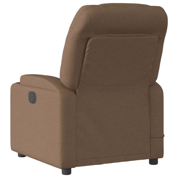 vidaXL Fauteuil inclinable de massage &eacute;lectrique marron tissu