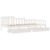 vidaXL Lit de jour et tiroirs sans matelas blanc 90x190 cm bois massif