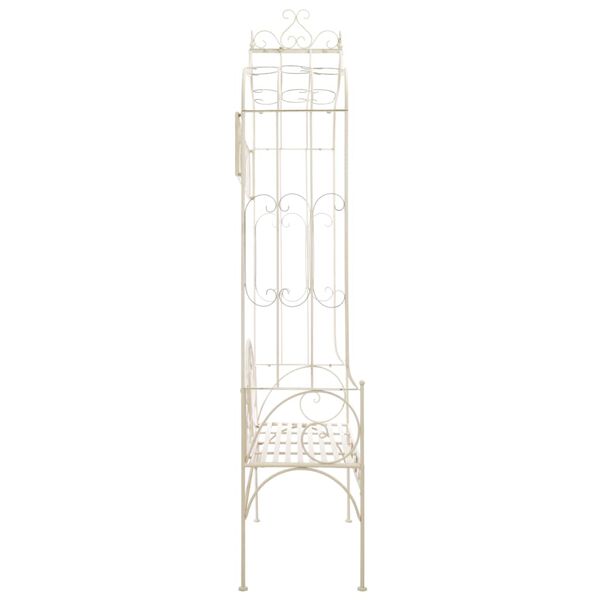 vidaXL Banc de jardin 122 cm Fer Blanc antique