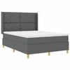 vidaXL Lit &agrave; ressorts avec bandes LED Gris 160 x 200 cm tissu