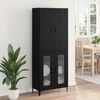 vidaXL Haut Armoire Ch&ecirc;ne noir 69,5 x 34 x 180 cm Bois d'ing&eacute;nierie