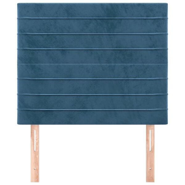 vidaXL T&ecirc;te de lit Bleu fonc&eacute; 90x5x118/128 cm Velours