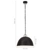 vidaXL Lampe suspendue industrielle vintage 25 W Noir Rond 41 cm E27
