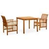 vidaXL Ensemble &agrave; manger de jardin 3 pcs et coussins Acacia solide