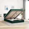 vidaXL Cadre de lit ottoman avec matelas vert fonc&eacute; 140x200 cm velours