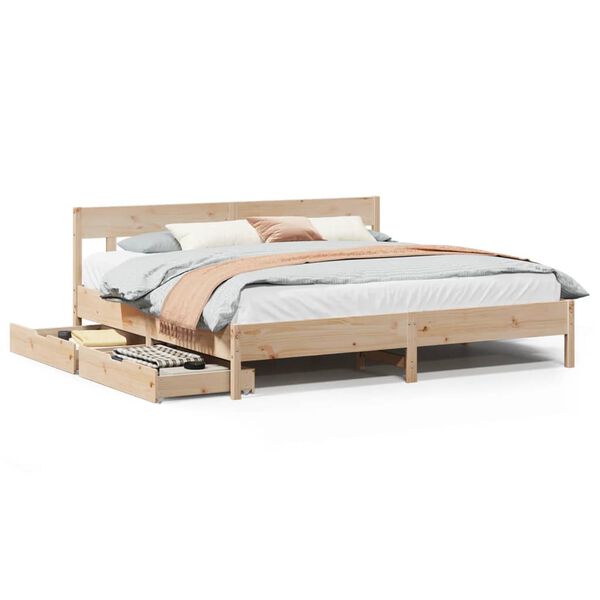 vidaXL Cadre de lit sans matelas 180x200 cm bois massif de pin