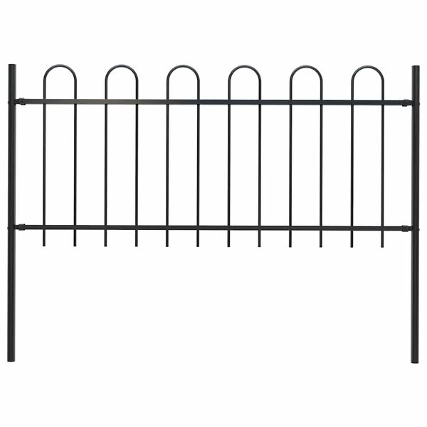 vidaXL Cl&ocirc;ture de jardin Boxtel avec arceau sup&eacute;rieur en acier 181 x 80 cm noir