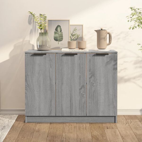 vidaXL Buffet Sonoma gris 90,5x30x70 cm Bois d'ing&eacute;nierie