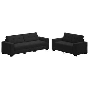 vidaXL Ensemble canap&eacute; 2 pcs avec coussins velours noir