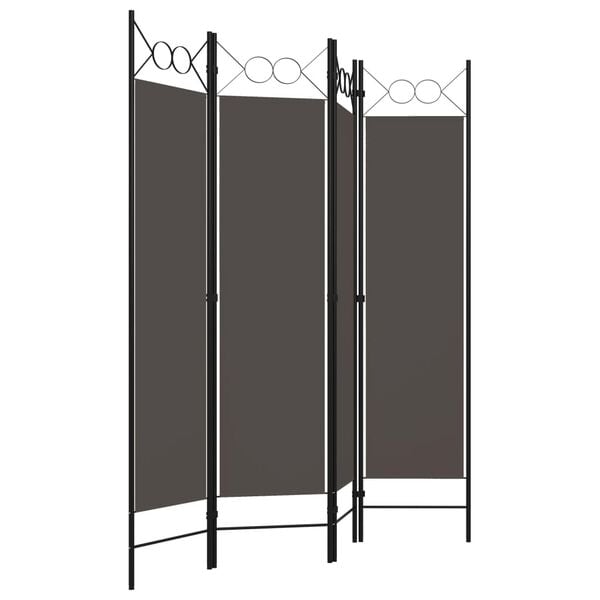 vidaXL Cloison de séparation 4 panneaux Anthracite 160 x 180 cm