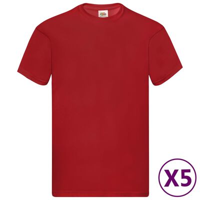 Fruit of the Loom T-shirts originaux 5 pcs Rouge XL Coton