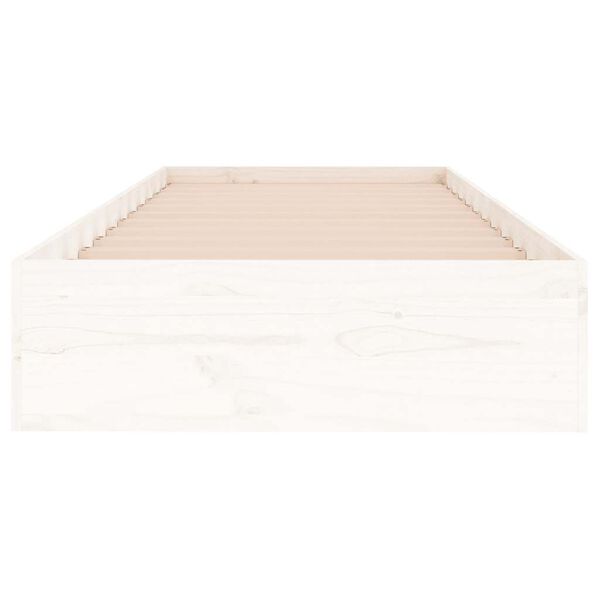 vidaXL Cadre de lit sans matelas blanc bois massif 75x190 cm