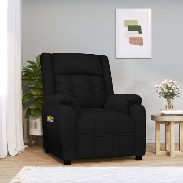 vidaXL Fauteuil de massage Noir Tissu