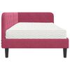 vidaXL Cadre de lit d'angle avec matelas Bordeaux 100 x 200 cm Velours