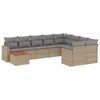 vidaXL Salon de jardin avec coussins 10 pcs beige r&eacute;sine tress&eacute;e