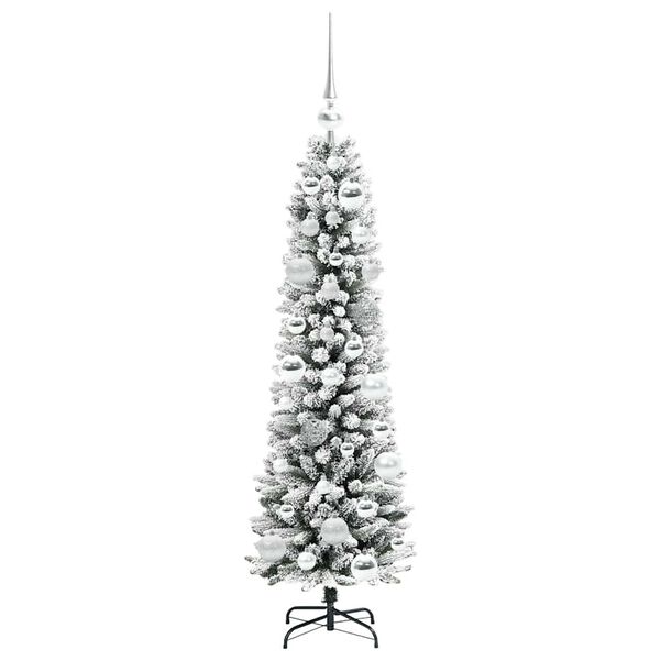 vidaXL Sapin de No&euml;l artificiel Blanc 120 cm PVC, m&eacute;tal et plastique