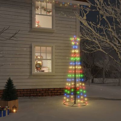vidaXL Arbre de Noël cône 108 LED Colorées 70x180 cm