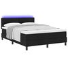 vidaXL Lit &agrave; ressorts avec matelas Noir 140 x 190 cm tissu
