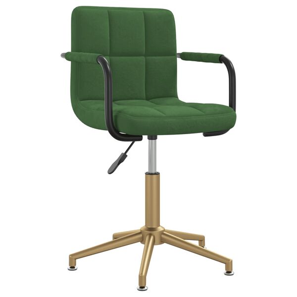 vidaXL Chaises pivotantes &agrave; manger lot de 2 vert fonc&eacute; velours
