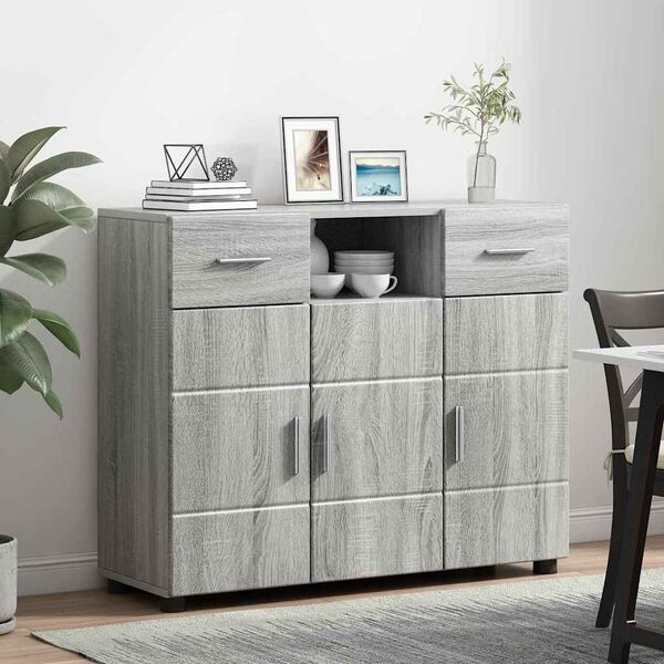 vidaXL Buffet Sonoma gris 88,5 x 30,5 x 73 cm Bois d'ingénierie