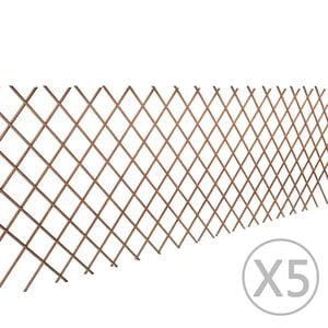 vidaXL Cl&ocirc;ture en treillis de saule 5 pcs 180x90 cm