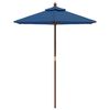 vidaXL Parasol de jardin avec m&acirc;t en bois bleu azur&eacute; 196x231 cm
