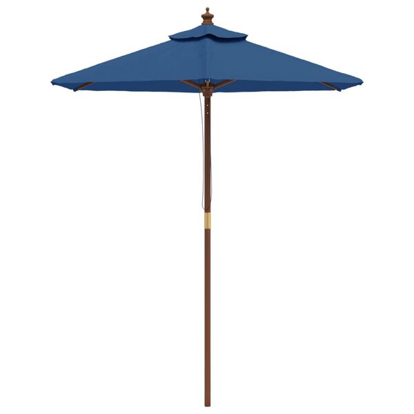 vidaXL Parasol de jardin avec m&acirc;t en bois bleu azur&eacute; 196x231 cm