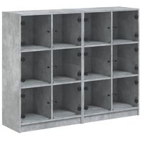 vidaXL Bibliothèque avec portes gris béton 136x37x109 cm