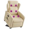 vidaXL Fauteuil inclinable de massage Cr&egrave;me Tissu