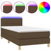 vidaXL Sommier &agrave; lattes de lit et matelas et LED Marron fonc&eacute; 90x200cm