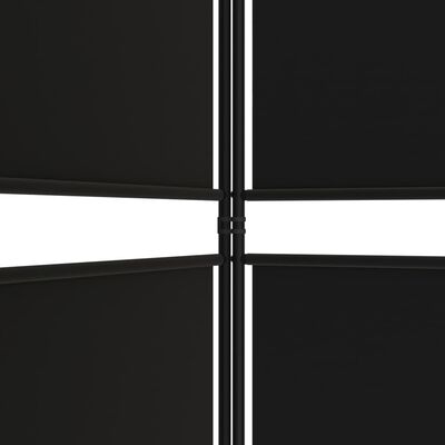 vidaXL Cloison de séparation 5 panneaux Noir 250x200 cm Tissu